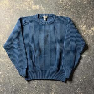 Vintage 80’s Waffle Knit Grandpa Blue Sweater